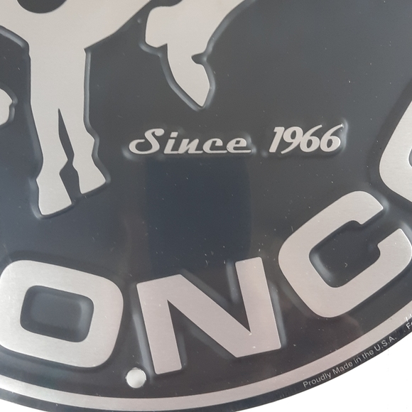 FORD BRONCO Emboss Metal Sign 12" Round Bar Man Cave Garage Home Office Gift - Picture 2 of 6